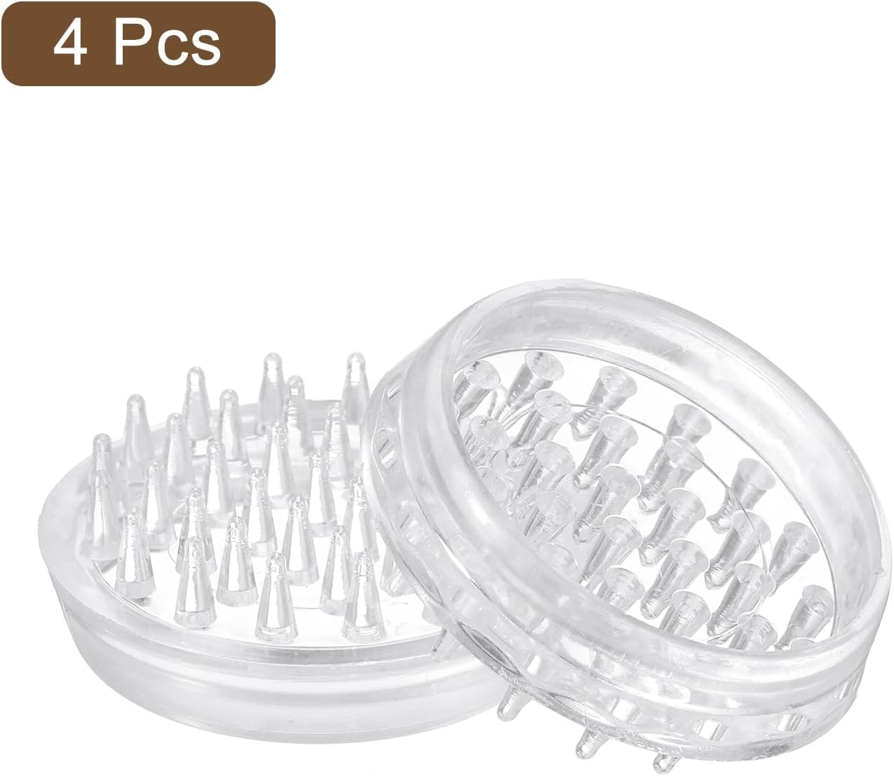 uxcell 4 Pcs Carpet Protectors Spiked Caster Cups 1.46" Round Spiked Furniture Cup Furniture Carpet Protectors for Furniture Legs Table Chair Sofa
