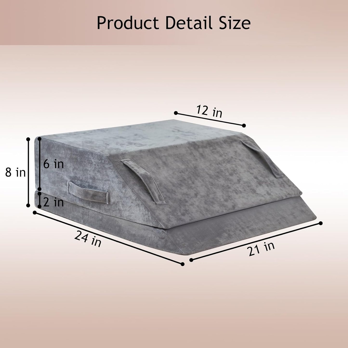 Wedge Pillow for Sleeping, Bed Wedge Pillow for After Surgery 3-Height Memory Foam Leg Elevation Pillow for Swelling Back Pain Relief Sciatica Knee Ankle Pain Bed Support Legs L 24"