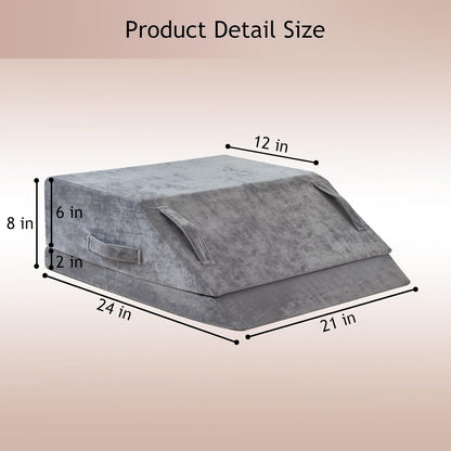 Wedge Pillow for Sleeping, Bed Wedge Pillow for After Surgery 3-Height Memory Foam Leg Elevation Pillow for Swelling Back Pain Relief Sciatica Knee Ankle Pain Bed Support Legs L 24"