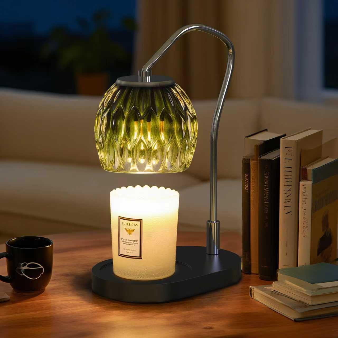 Modern Minimalist Wax Warmer for Jar Candles, Timer & Dimmer | Modern minimalist style. Timer & dimmer safe melt. 2 bulbs & heat-proof base. Perfect for living room, bedroom, or office.