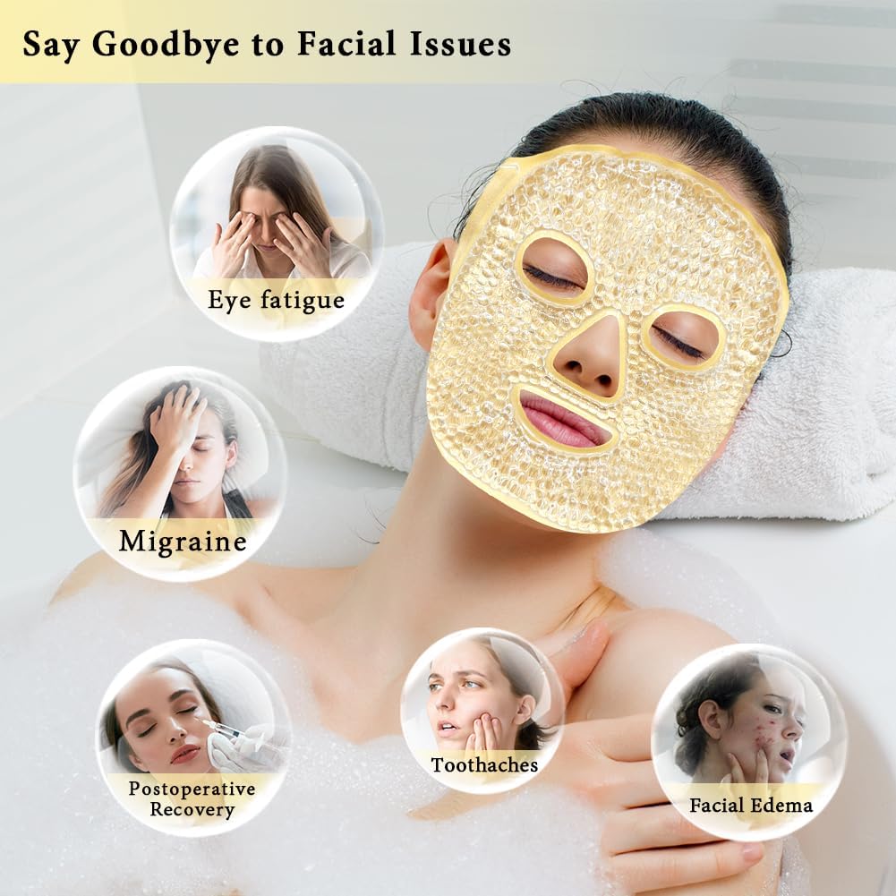 my novel things Face Ice Pack and 2 Packs Silicone Face Mask Cover