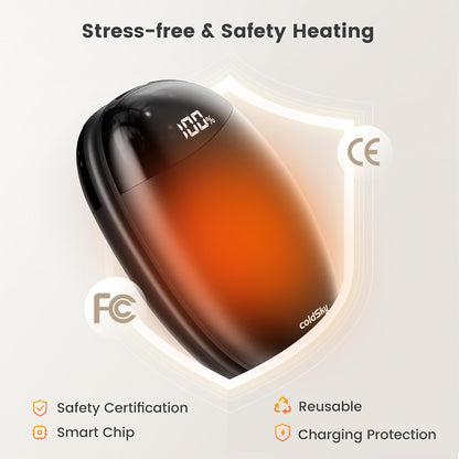 coldSky Rechargeable Hand Warmers 2 Pack, Magnetic 2-in-1 Reusable Electric Hand Warmer, 3 Heat Settings Portable Pocket Hand Heater Gifts for Women Men Christmas, Skiing, Camping, Hunting