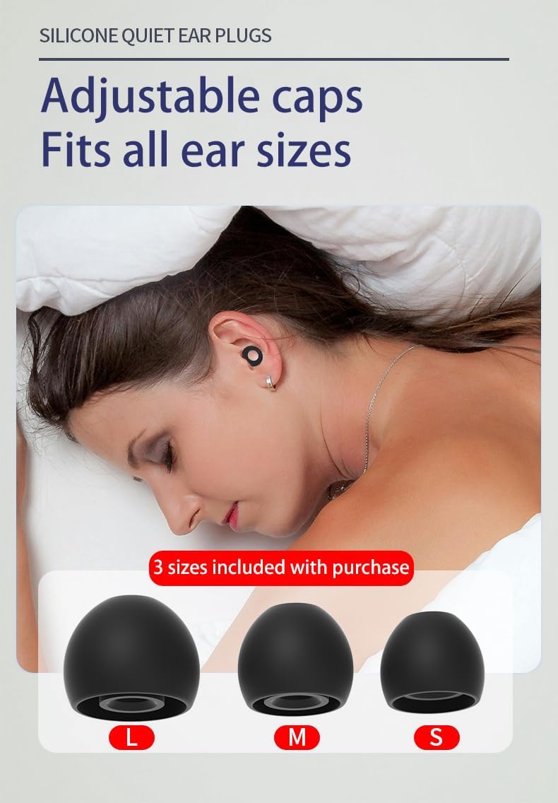 6 Pairs Soft Silicone Earplugs Reusable Noise-Reducing for Concerts, Sleep, Focus, Travel, Adjustable Size 28dB (SNR) Noise Reduction White