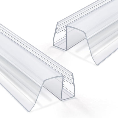 Bathroom Shower Glass Door Bottom Seal Strip, 2PCS 36 Inch Long Clear PVC Seal Strips for 5/16"(8mm) - 3/8"(10mm) Thick Framless Glass Door Panel