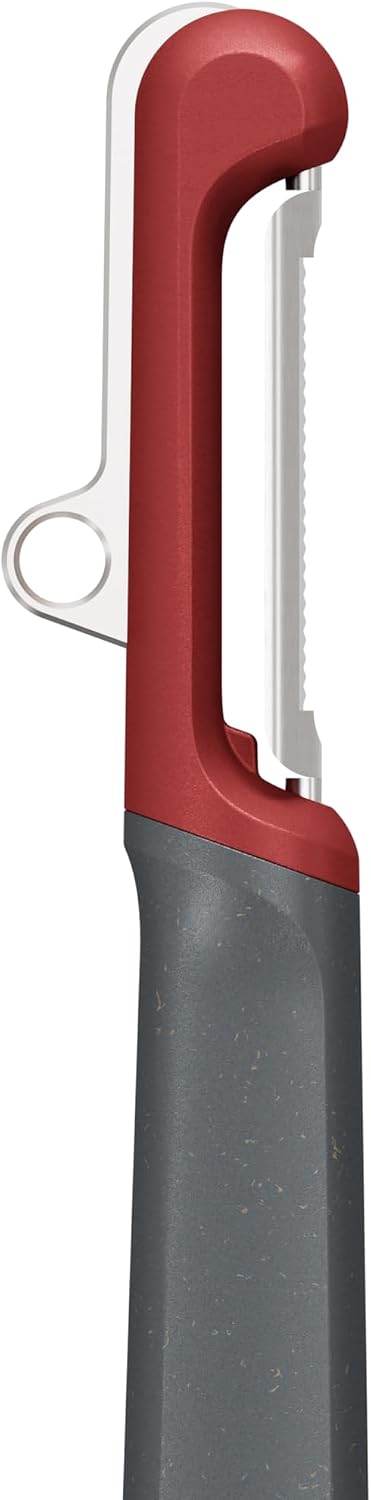 Zyliss Swivel Peeler – Ultra-Sharp Stainless Steel Blade for Potatoes, Carrots & Soft Fruits – Ergonomic Wheatstraw Grip – Built-in Eye Cutter & Safety Cover – Dishwasher Safe – Vegetable Peeler