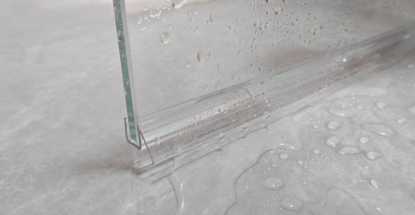 Shower Door Bottom Seal Strip 36 inches, 1/2" (12mm) Glass, 1 Pack | Frameless Shower Sweep Seal, Ultra Clear, Transparent, Polycarbonate