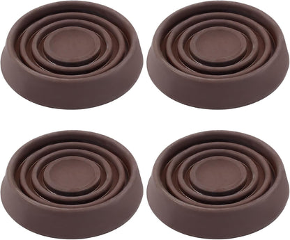 Murtenze 1.5 inch Furniture Caster Cups, Dark Brown, 4 Pack | Round Rubber, Anti Slide Floor Protector, For Bed Couch Table Chair Stoppers