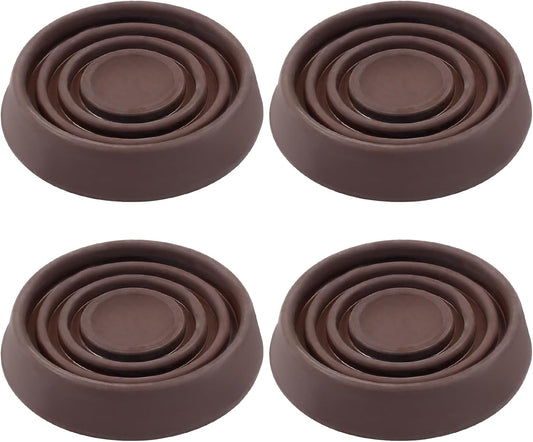 Murtenze 1.5 inch Furniture Caster Cups, Dark Brown, 4 Pack | Round Rubber, Anti Slide Floor Protector, For Bed Couch Table Chair Stoppers
