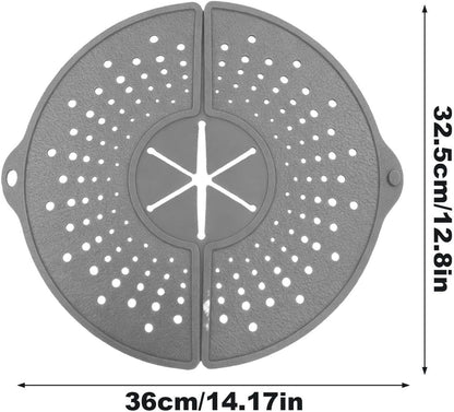 Splatter Guard for Frying Pan Foldable Silicone Cover | Rotatable Grease Splatter Guard for Frying, Pot, Boiling, Stewing, Steaming, Home, Kitchen