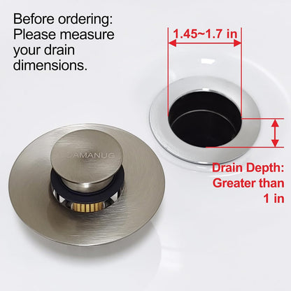 coamanug Bathtub Stopper | Shower Drain Hair Catcher, Pop-up Tub Stopper with Strainer | Bathroom Drain Plug | Drain Protector for 1-1/2 to 1-3/4"" Bath Drain Hole