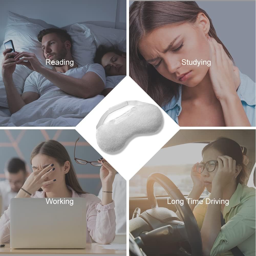 Umisleep Lavender Eye Mask, Weighted Heated Sleep Mask for Men Women, Grey