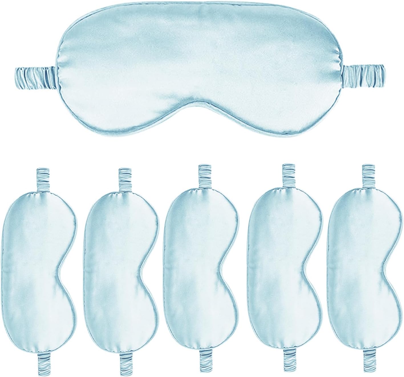 6PACK Silk Sleep Mask Satin Eye Masks Blackout Silky Eyeshade Cover Soft Blindfold Eyeshades for Women Sleeping Travel Gift
