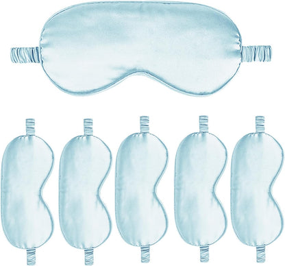 6PACK Silk Sleep Mask Satin Eye Masks Blackout Silky Eyeshade Cover Soft Blindfold Eyeshades for Women Sleeping Travel Gift