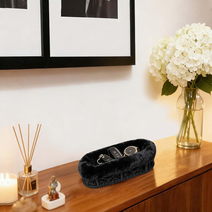 Plush Lined Eyeglass Holder Case for Nightstand | Anti-scratch Glasses Holder,Cotton Rope Eyeglass Stand Storage Organizer Tray for Office Desk