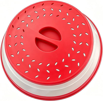 Collapsible Microwave Splatter Cover (12.4 IN,black) | Microwave Plate Cover With Steam Vent