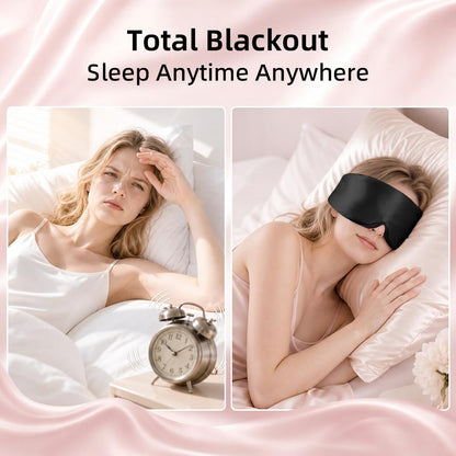 USlixury® 3D Contoured Silk Sleep Mask – Total Blackout, Zero Eye Pressure