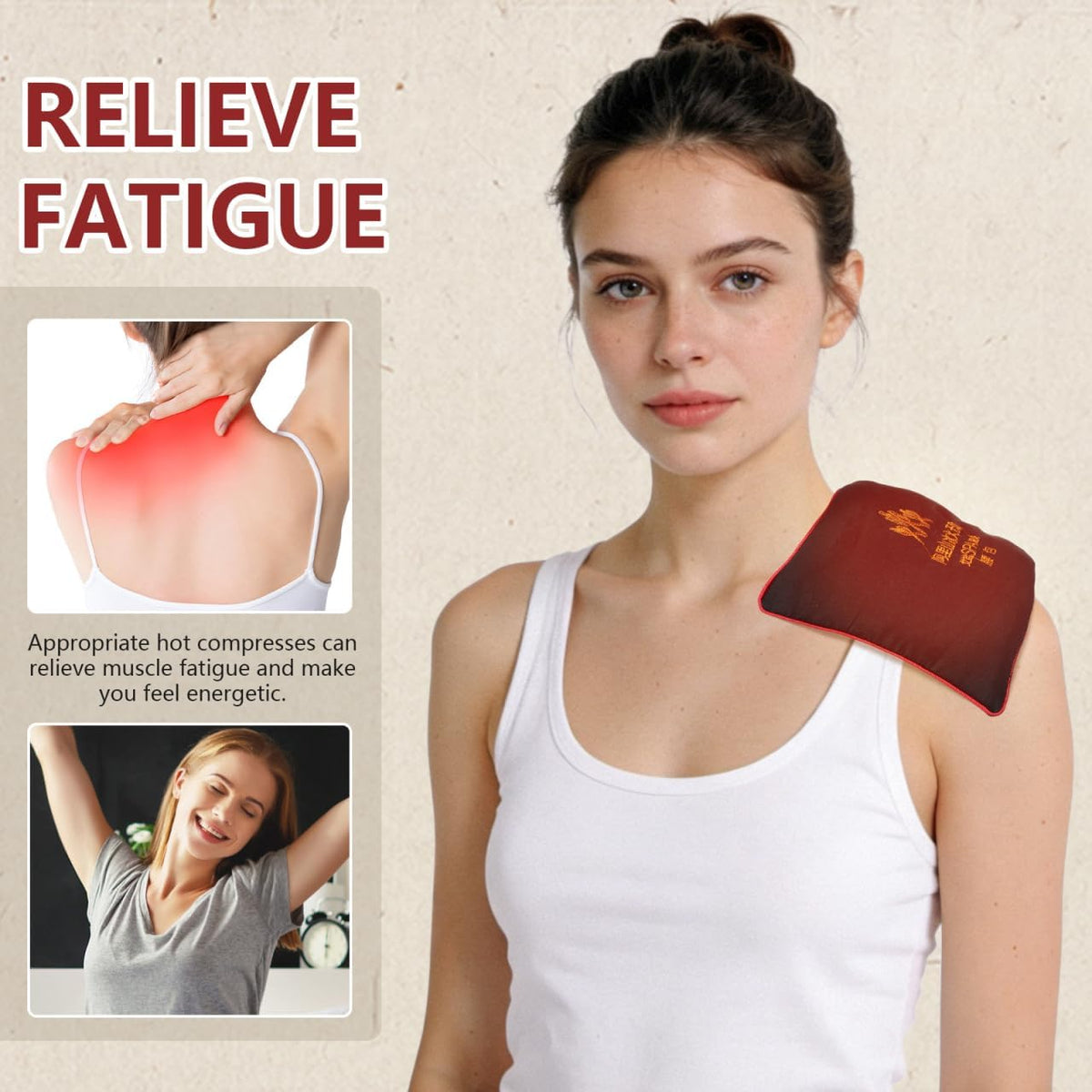 Healeved Microwavable Heating Pad Heat Pad Waist Warmer Coarse Salt Hot Compress Pack Heat Therapy Cushion Microwave Heating Pad for Neck and Shoulders and Back Waist