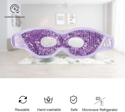 Cooling Gel Eye Mask with Eye Holes, 2 PCS Cold Eye Packs for Puffiness & Swelling, Reusable Hot Cold Compress Heat Ice Gel Pack, Purple and Pink