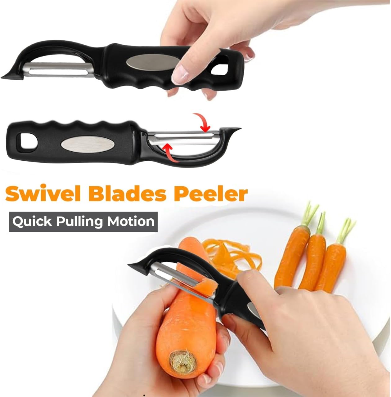 Vegetable peeler for kitchen - Peelers for kitchen stainless steel - Stainless steel left handed Vegetable Peeler- Potato peeler