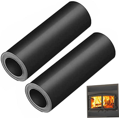 Magnetic Fireplace Draft Cover 2 Pack Black Rubber Fireplace Draft Stopper to Block Cold Air Reduce Heat Loss Winter Indoor Vent Seal 36 x 4 Inch Magnetic Insulation Cover