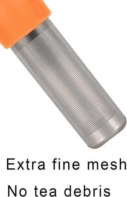 Leden Tea Infuser for Loose Leaf Tea Cute Tea Strainer Ball Stainless Steel Extra Fine Mesh Tea Steeper Filter for Cup Mug Silicone Handle Grey