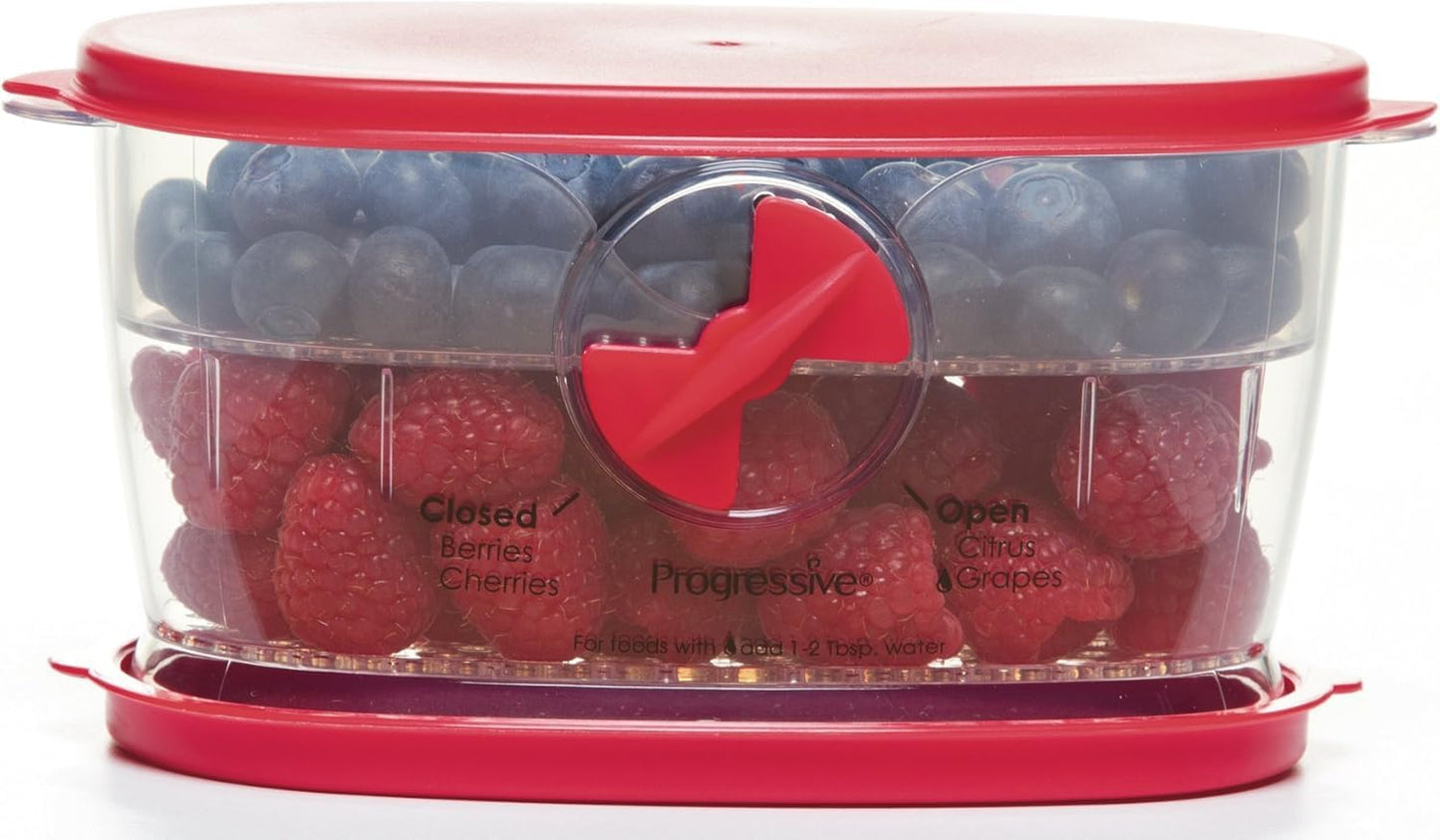 PrepSolutions Fresh Fruit & Vegetable Keeper, Green – Airtight Container with Vent for Prolonged Freshness | Airtight Storage Container Features Adjustable Vent for Prolonged Freshness, BPA-Free and Dishwasher Safe