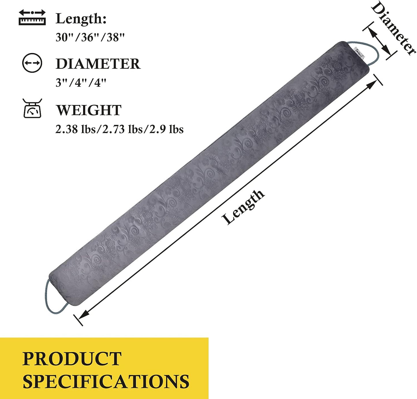 fowong 32" Door Draft Stopper, Weighted Under Door Noise Stopper, Oatmeal | Weighted Fabric Blocks Drafts, Dust & Light, Great for Interior Doors to Help Reduce Noise and Improve Comfort