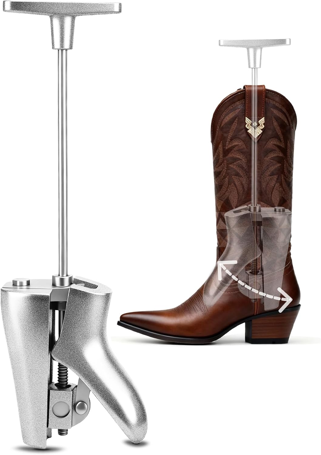 Cast Aluminum Boot Instep & Vamp Stretcher: Relieving Tightness Easily, Adjustable Boot Instep Stretcher is Suitable for Western, Cowboy, Hiking & Work Boots for Men and Women - Easy to Use