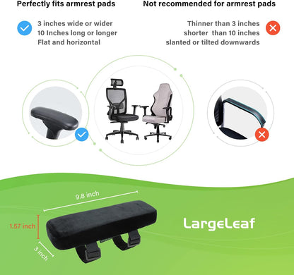 LargeLeaf Extra Thick 2 inches Chair with Memory Foam Armrest Pads 2-Piece