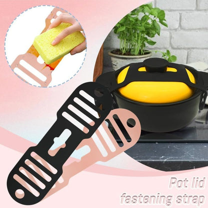 Silicone Lid Lock Strap for Crockpot Slow Cooker (6/7/8 Quart) - Universal Rubber Band Secure Lid Holder | Heat-Resistant, No-Spill Design Transport Accessories(Black)