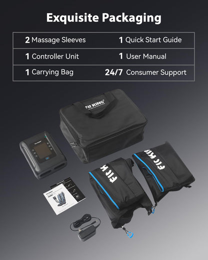FIT KING Air Compression Leg Massager Recovery System Cordless M | FSA-HSA, Professional Compression Boots, Leg Compression, Sequential Compression Therapy, Fast Athlete Recovery & Circulation