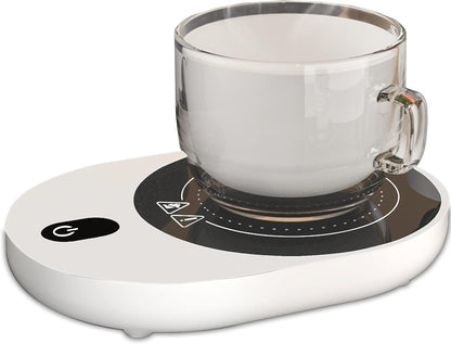 50W Mug/Candle Warmer, Smart Coffee Warmer for Desk, 5 Temp Levels & 1-12H Timing Auto Shut Off, Enlarged Heating Plate Suitable for Most Cups, Gift for Your Friends and Family