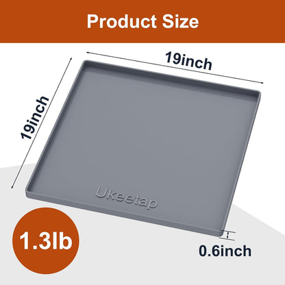 34" x 22" Extra Thick Silicone Mat Waterproof with Raised Edge, | Under Sink Mat for Kitchen & Bathroom, Kitchen Cabinet Liner, Multi-Purpose for Storage & Protection