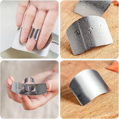 Stainless Steel Finger Guard, 2026 New Upgrade Safe Slicing Tool, Finger Protector for Cutting Food for Chopping Dicing and Kitchen Food Prep (2 PCS)