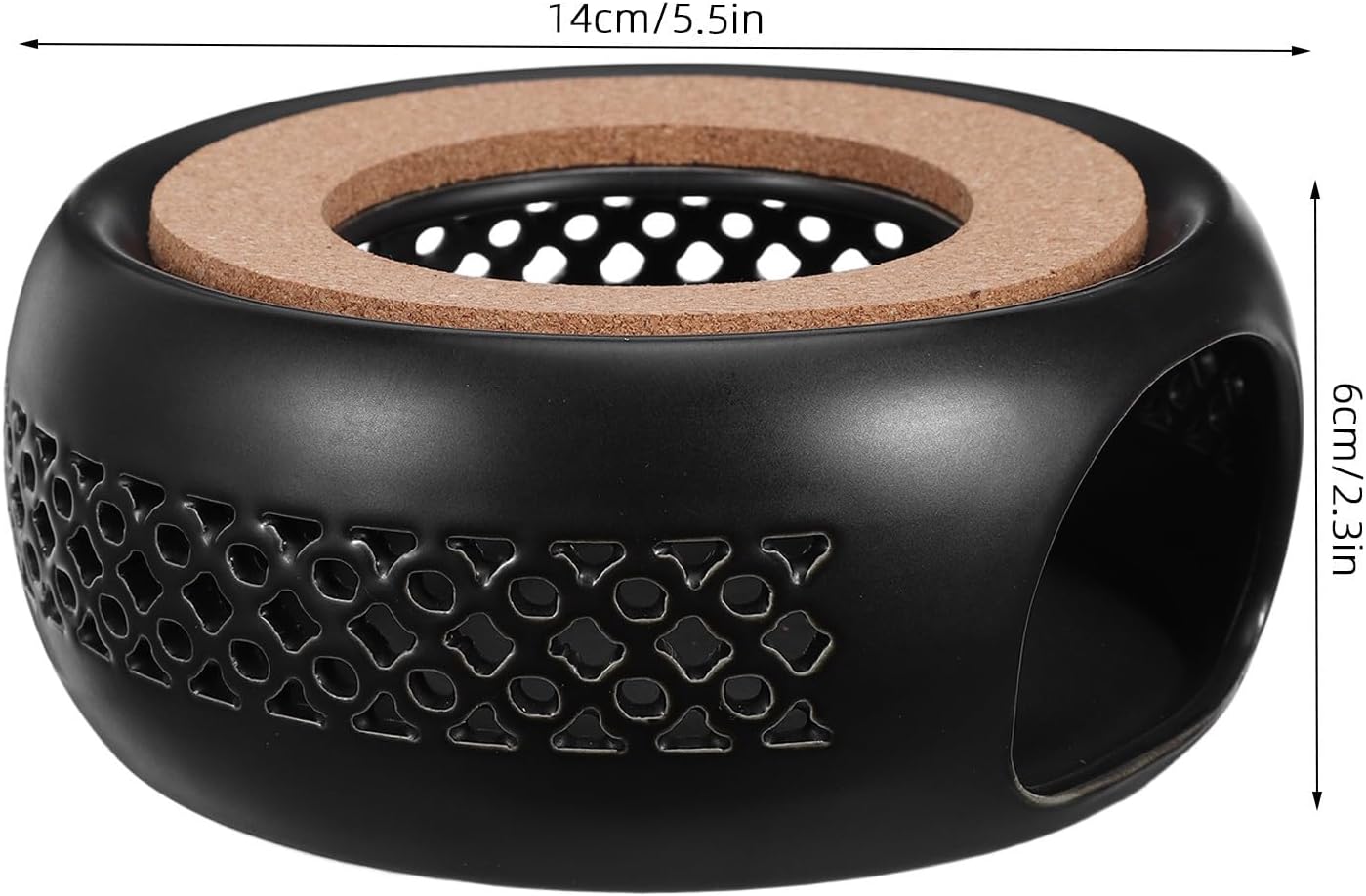 Ceramic Teapot Warmer Tea Pot Heater Stand Portable Round Cork Mat Multipurpose Beverage Warmer Protecting Table Surfaces for Coffee Pot and Soup for Office and Travel Use