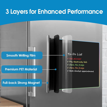 MaxGear Magnetic Whiteboard for Fridge 12x8 White 5 Pack | Strong Magnet, Dry Erase, Reusable, Easy Clean, Stain Resistant, Meal Planner, Grocery List, Family Notes, Kitchen Organizer