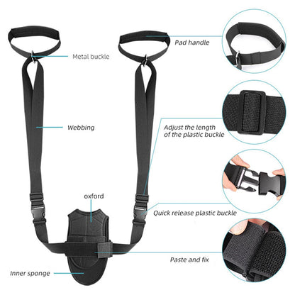 Foot and Calf Stretcher for Plantar Fasciitis Achilles Tendonitis Heel Spurs Drop Foot, Leg Hamstring Stretcher, Adjustable Yoga Stretching Strap with Double Handle, for Improve Strength, Pain Relief