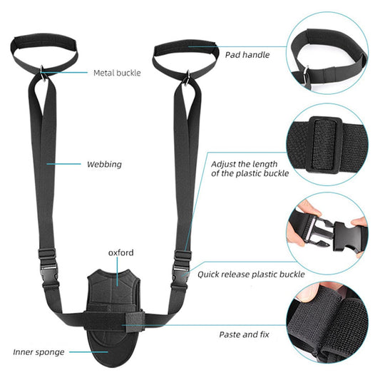 Foot and Calf Stretcher for Plantar Fasciitis Achilles Tendonitis Heel Spurs Drop Foot, Leg Hamstring Stretcher, Adjustable Yoga Stretching Strap with Double Handle, for Improve Strength, Pain Relief