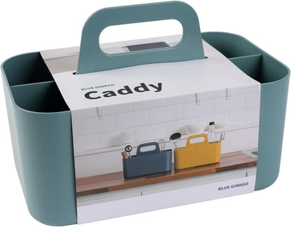 BLUE GINKGO Stackable Organizer Caddy, Rectangle, White, Made in Korea | Portable. Adjustable. Home, Office & School Storage.