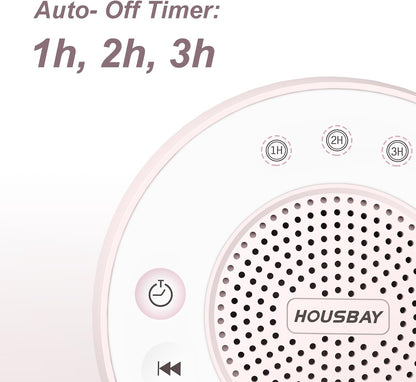 Housbay White Noise Machine with 31 Soothing Sounds, 5W Loud Stereo Sound, Auto-Off Timer, Adjustable Volume, Sleep Sound Machine for Baby, Kid, Adult -Wood Grain