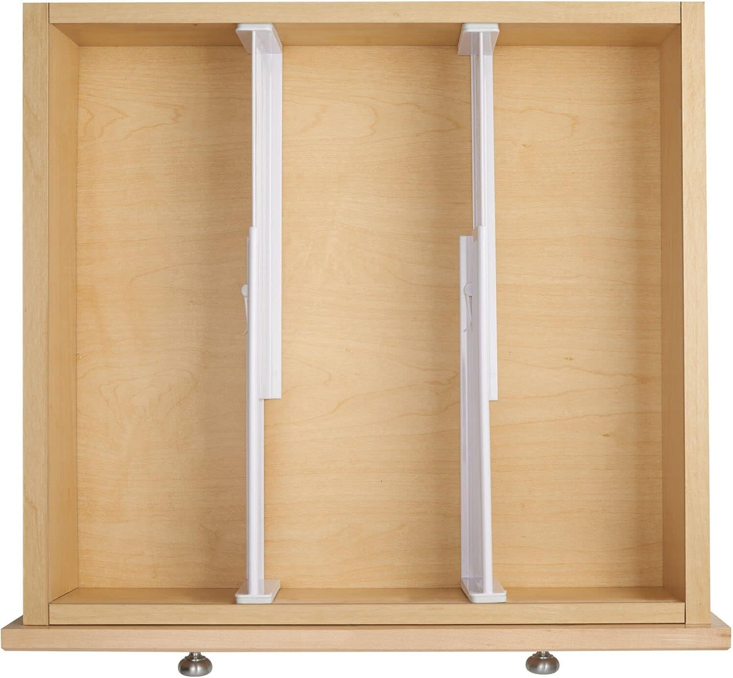 mDesign Expandable Dresser Drawer Divider with Foam Ends, Drawer Divider Locks in Place, Separators for Clothing and Accessories in Closet or Dresser Drawer, Ligne Collection, 4 Pack, White