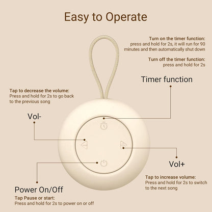 Portable Baby Sound Machine & Essentials for Babies & Kids-Putty