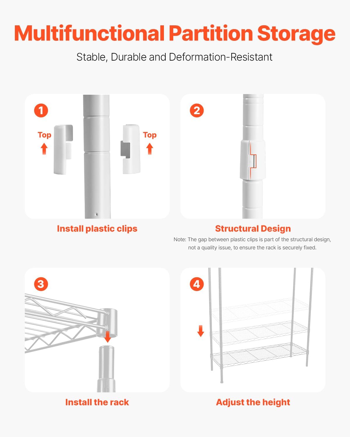 VEVOR Over the Washer and Dryer Storage Shelf, 5 Tier Laundry Room Drying Rack with Hanger Rod and Hooks, Adjustable Over Washer and Dryer Shelves, Laundry Room Shelf Storage Space Saver, White