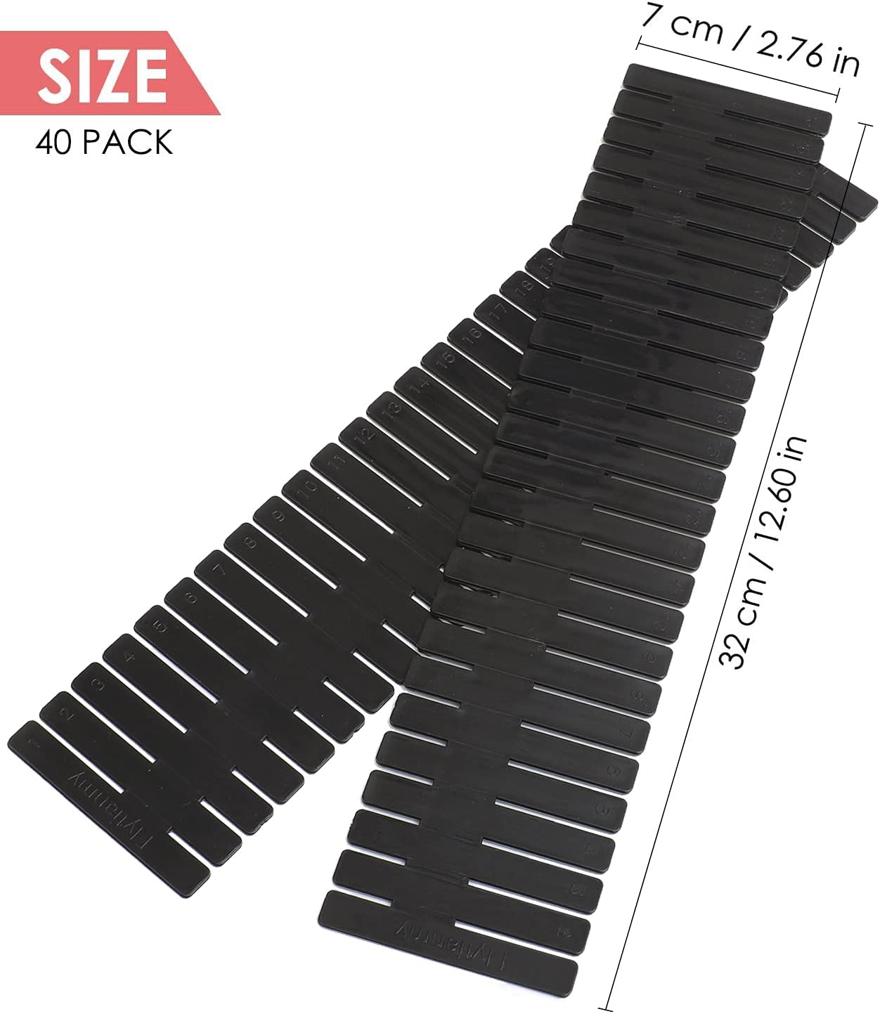 40Pcs Drawer Dividers, Adjustable Drawer Organizer for Socks, Underwear, Makeup, Can Help Tidy Kitchen, Bedroom, Dresser White