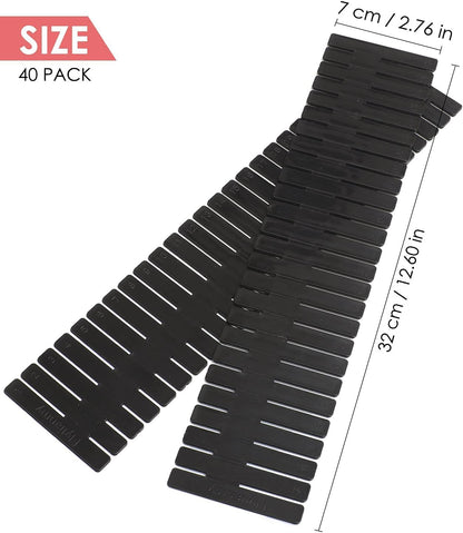 40Pcs Drawer Dividers, Adjustable Drawer Organizer for Socks, Underwear, Makeup, Can Help Tidy Kitchen, Bedroom, Dresser White