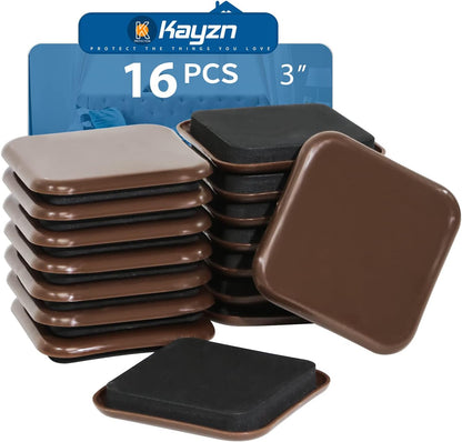 Furniture Sliders, 8pcs 4.7 inch Square Sliders for Furniture on Carpet, Heavy Duty Furniture Movers Sliders - Protect The Surface of Carpet, Easily Move Any Items!