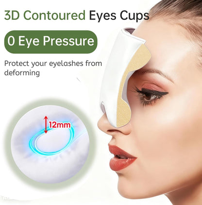 Calm&Relax Bamboo Sleep Mask - Cooling 3D Eye Mask, Lash Friendly,White | Total Blackout 3D Contoured Eye Mask for Travel, Home, Yoga - Adjustable Soft Viscose Night Blindfold for Side Sleepers