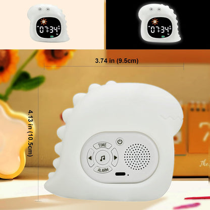 Kids Alarm Clock, Sunrise Alarm Clock with Night Light, LED Display Bedside Clock with Sleep Music Soothing Sounds, Snooze Function, 12/24H, 6 Adjustable Brightness for Bedroom, White Bear