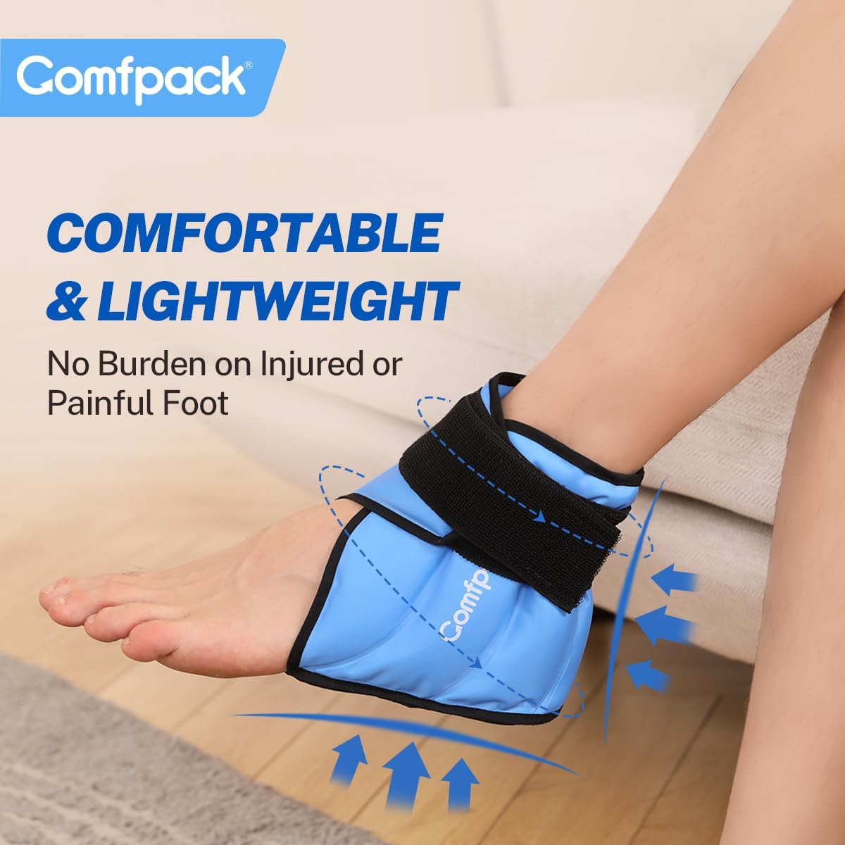 Comfpack Heel Ice Pack Wrap for Plantar Fasciitis Relief, Ankle Ice Pack | FSA Eligible, Ice Pack for Injures Reusable, Gel Cold Pack Warp for Achilles Tendonitis, Swelling, Ankle Sprain, Heel Pain