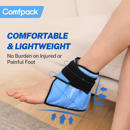Comfpack Heel Ice Pack Wrap for Plantar Fasciitis Relief, Ankle Ice Pack | FSA Eligible, Ice Pack for Injures Reusable, Gel Cold Pack Warp for Achilles Tendonitis, Swelling, Ankle Sprain, Heel Pain